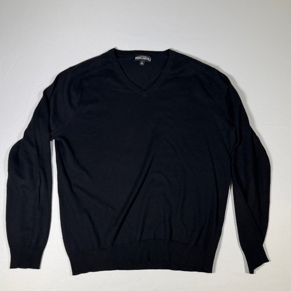 JCrew Men's Black V-Neck Sweater